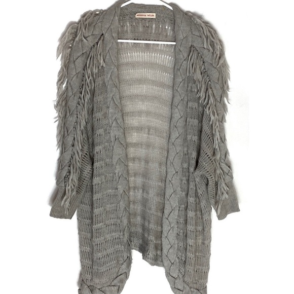 Rebecca Taylor fringe open sweater cardigan size XS - Picture 1 of 7